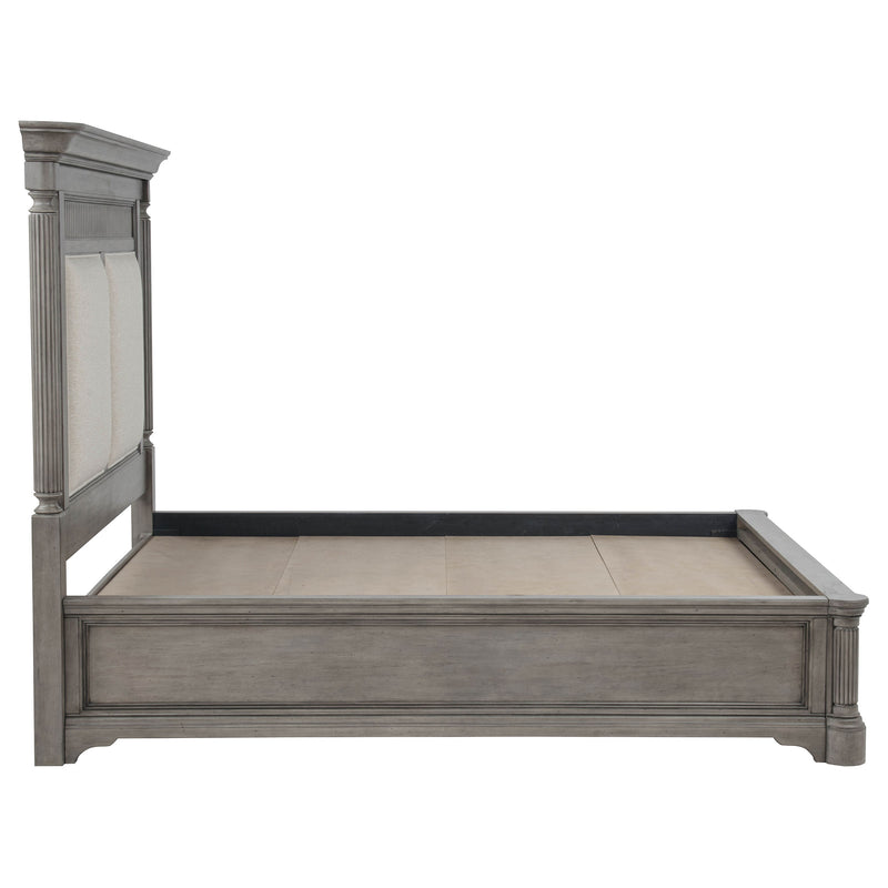 Cresswell Queen Upholstered Storage Platform Bed Weathered Taupe
