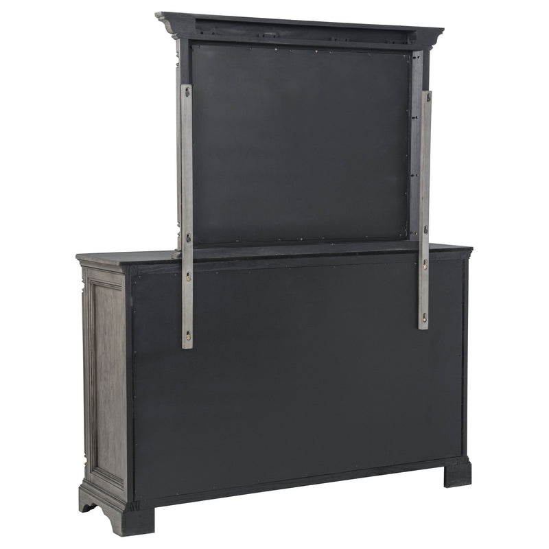 Cresswell 8-drawer Dresser with Mirror Weathered Taupe