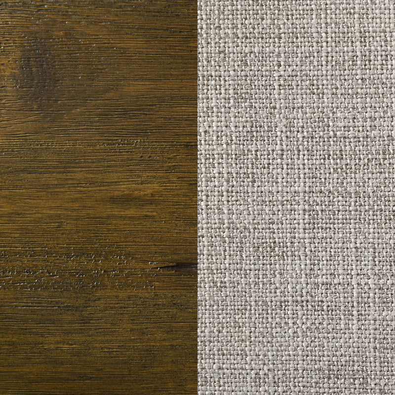 Doherty Eastern King Linen Upholstered Panel Bed Rustic Brown
