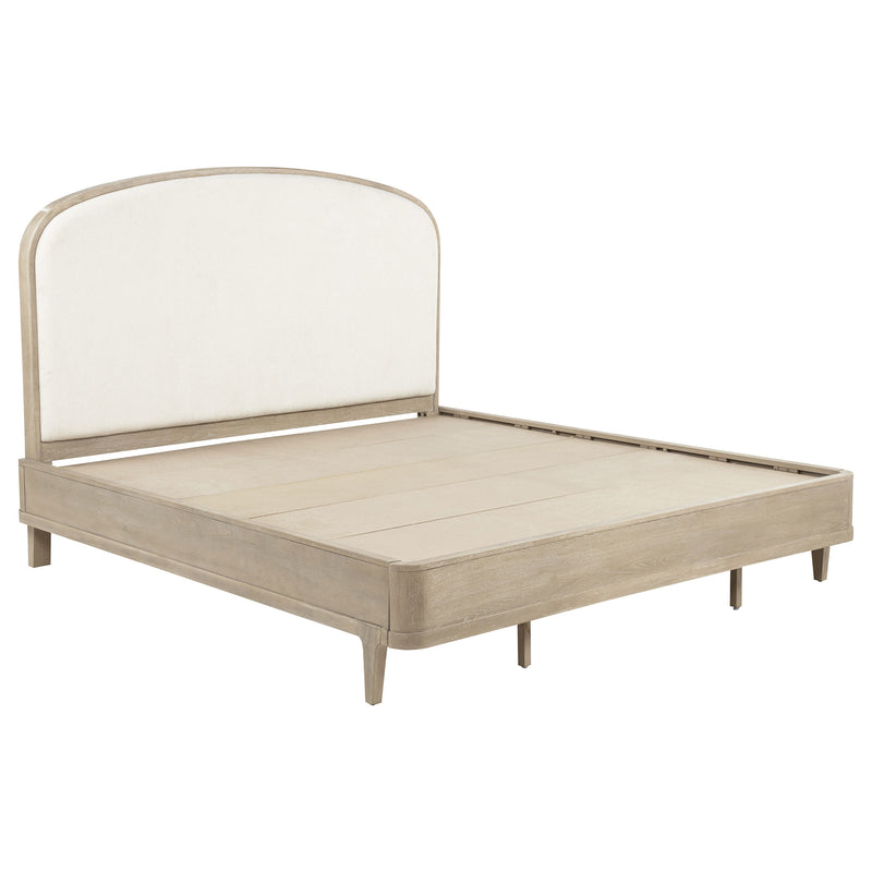 Lucaire California King Upholstered Panel Bed Sandstone