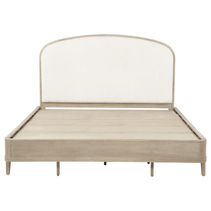 Lucaire California King Upholstered Panel Bed Sandstone
