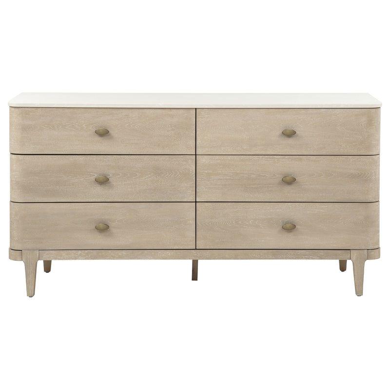 Lucaire 6-drawer Dresser Cabinet Sandstone