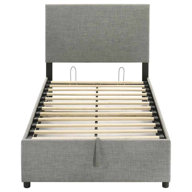 Reeves Upholstered Twin Lift-Top Storage Platform Bed Grey