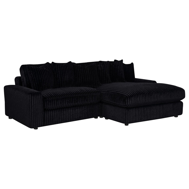 Blaine Upholstered Reversible Chaise Sectional Sofa Black