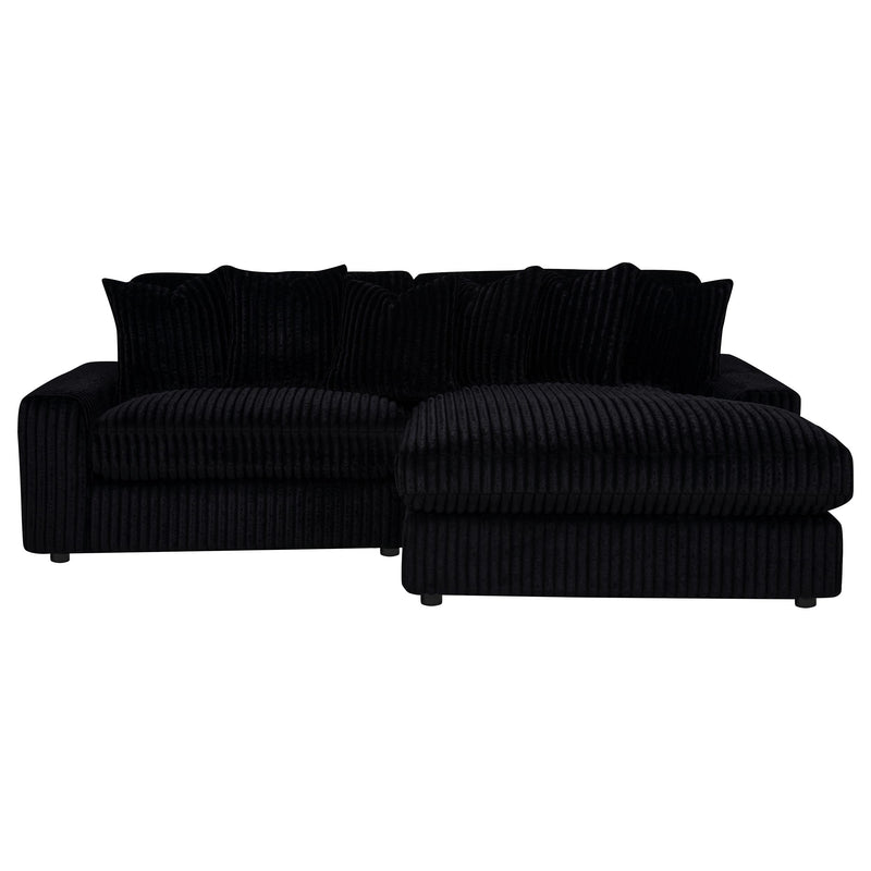 Blaine Upholstered Reversible Chaise Sectional Sofa Black