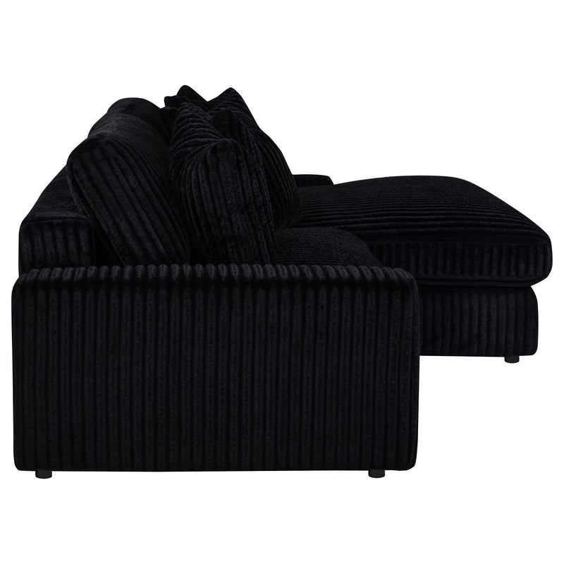 Blaine Upholstered Reversible Chaise Sectional Sofa Black