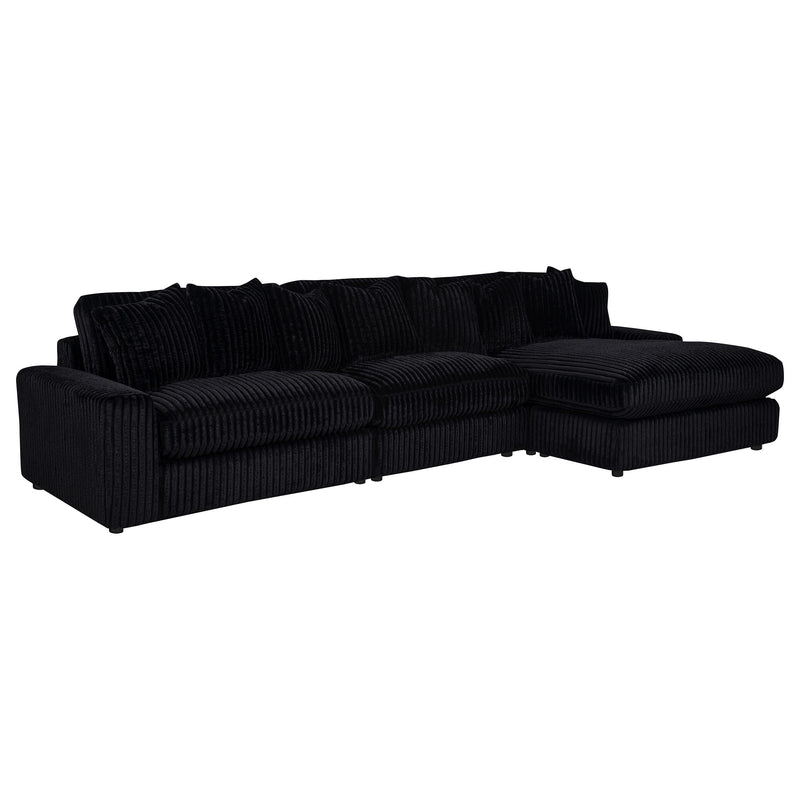 Blaine Upholstered Reversible Chaise Sectional Sofa Black
