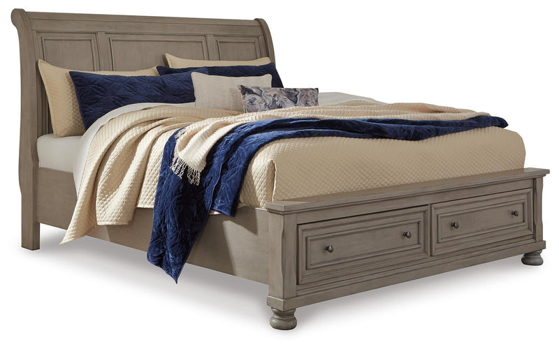 Lettner Queen Sleigh Bed with 2 Storage Drawers