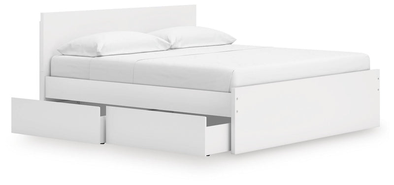 Onita King Panel Platform Bed with 2 Side Storage