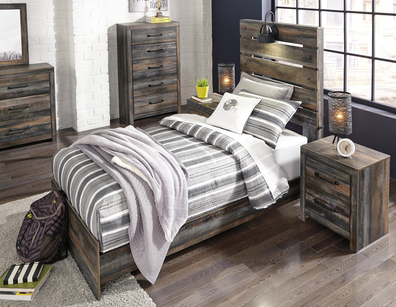 Drystan Twin Panel Bed, Dresser, Mirror, Chest and Nightstand