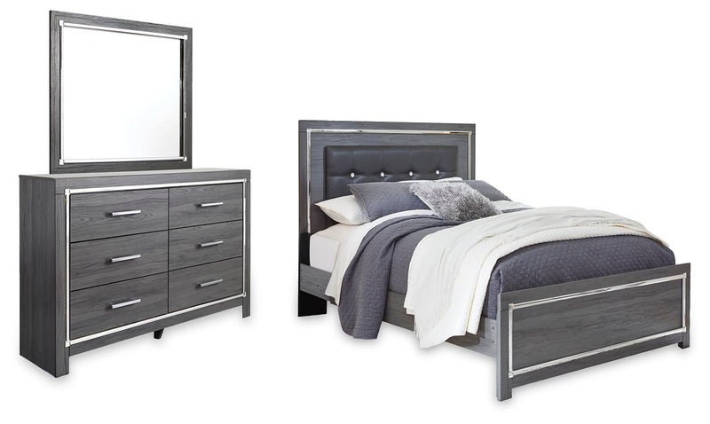 Lodanna Queen Panel Bed with Mirrored Dresser