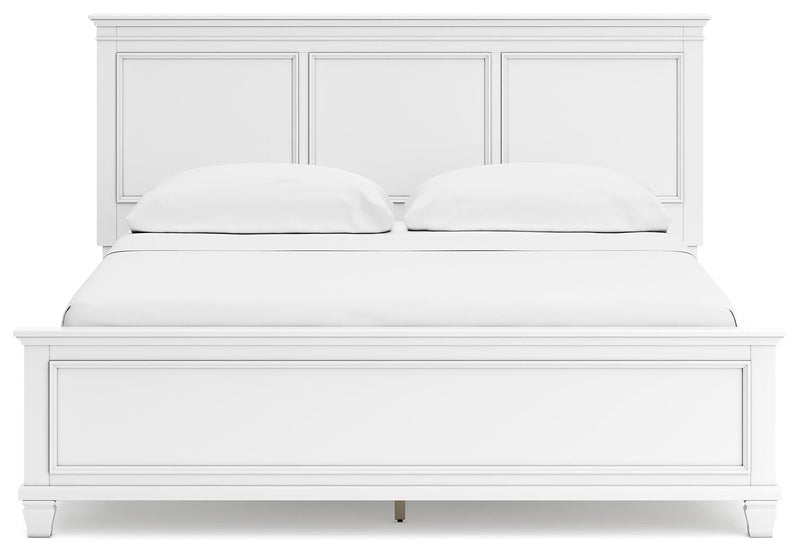 Fortman California King Panel Bed with Mirrored Dresser