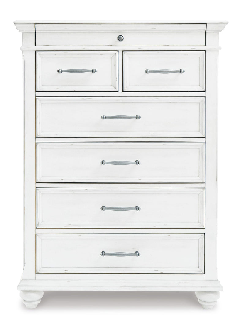 Kanwyn Queen Panel Bed with Mirrored Dresser, Chest and Nightstand