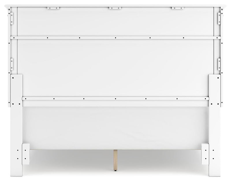 Fortman Queen Panel Bed with Mirrored Dresser and Nightstand
