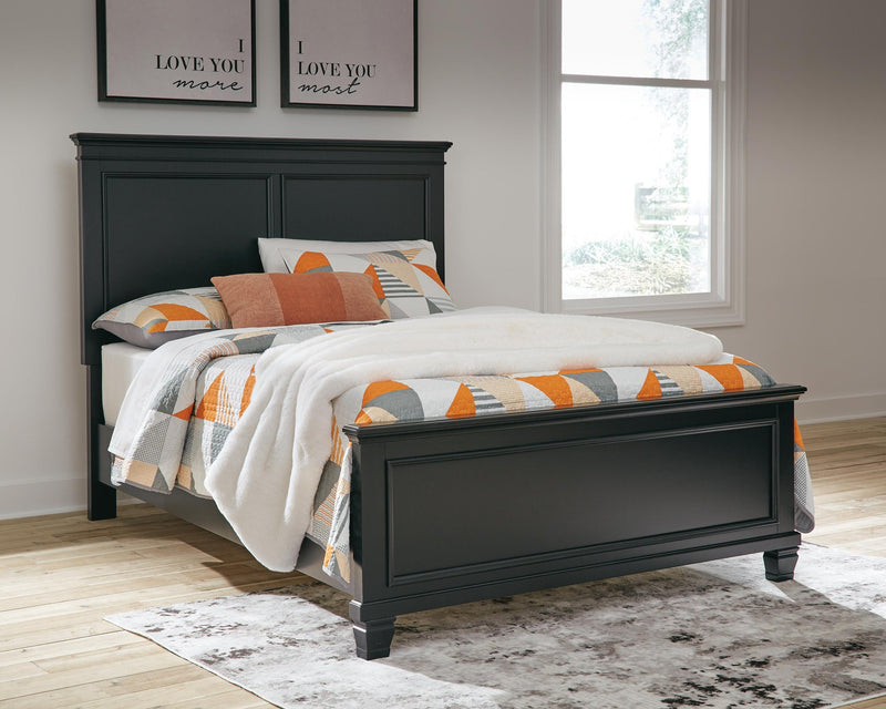Lanolee Full Panel Bed with Mirrored Dresser