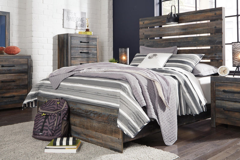 Drystan Full Panel Bed, Dresser and Mirror