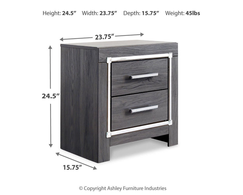 Lodanna Queen Panel Bed with Mirrored Dresser and Nightstand