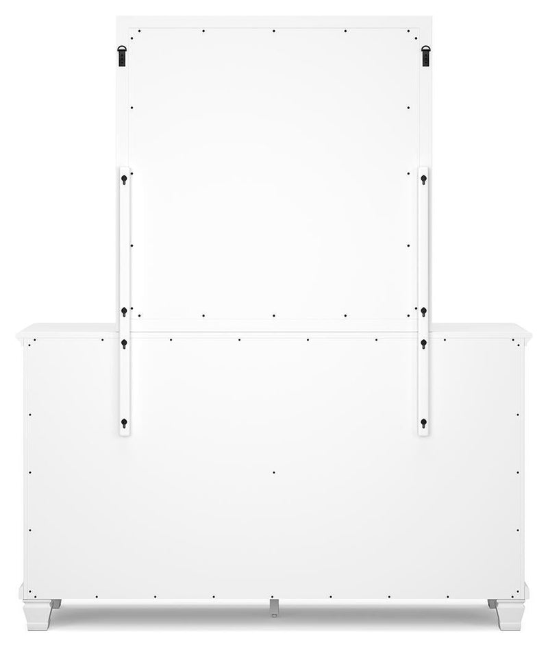 Fortman Full Panel Bed with Mirrored Dresser and Nightstand