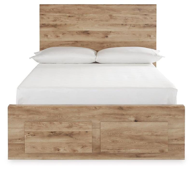 Hyanna Full Panel Storage Bed with Mirrored Dresser