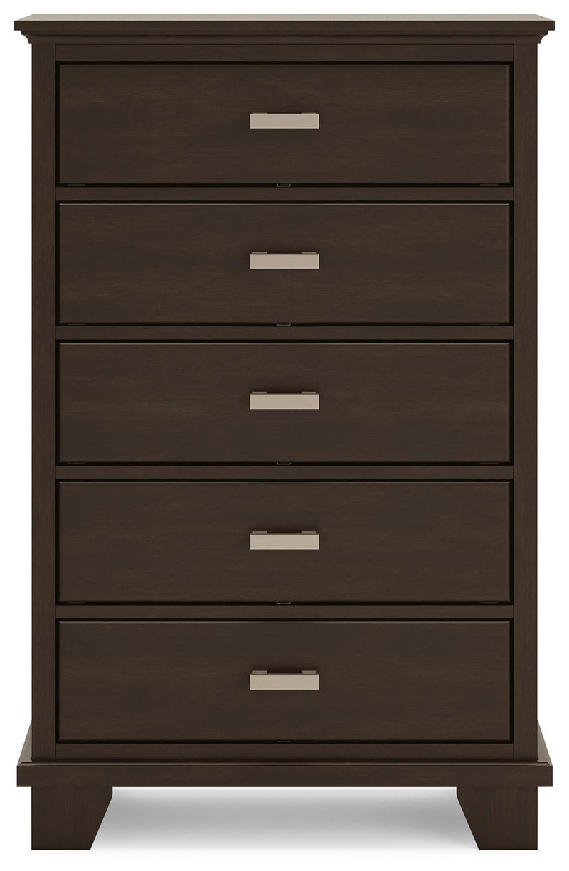 Covetown Queen Panel Bed, Dresser, Mirror, Chest and Nightstand