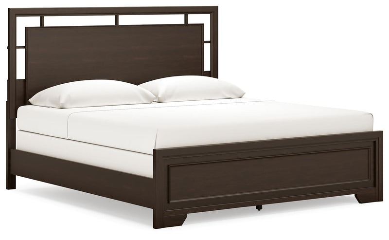 Covetown King Panel Bed, Dresser, Mirror, Chest and Nightstand