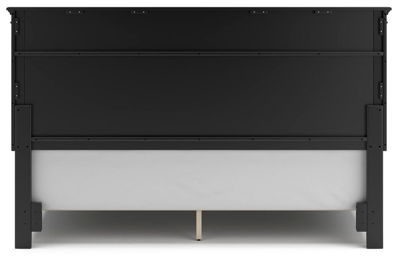 Lanolee King Panel Bed with Mirrored Dresser and Nightstand