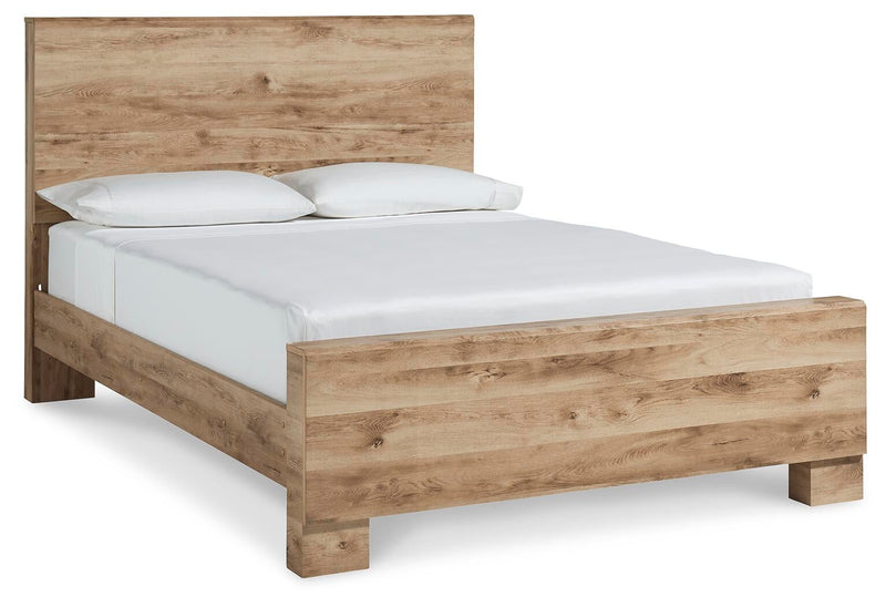 Hyanna King Panel Bed, Dresser, Mirror and Nightstand
