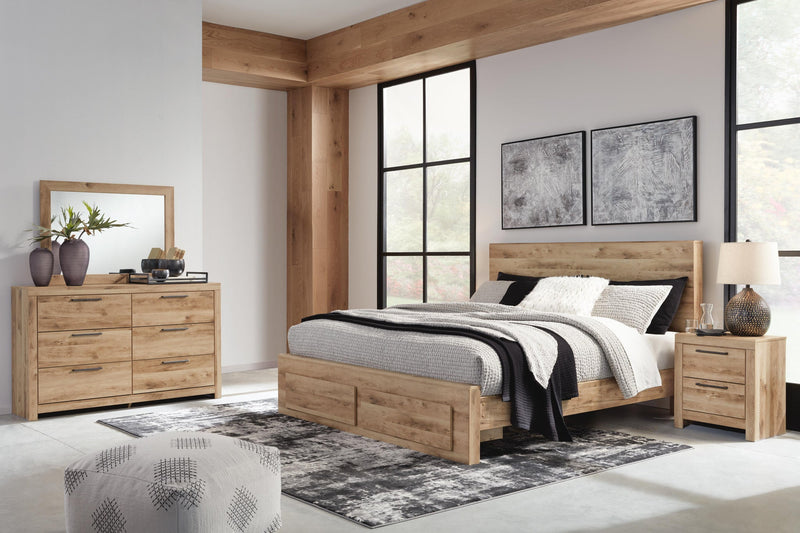 Hyanna King Panel Storage Bed, Dresser and Mirror