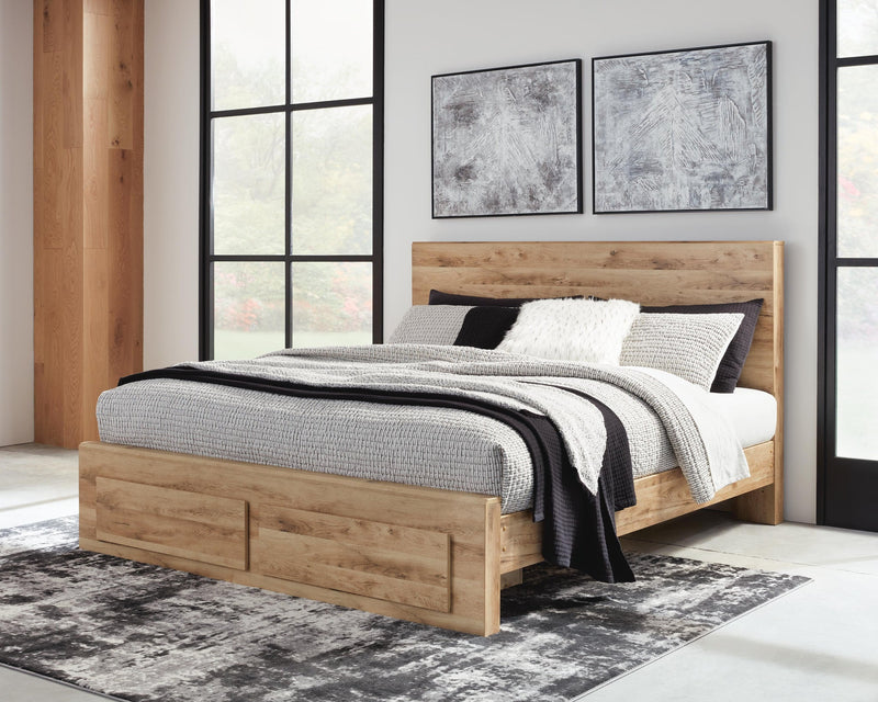 Hyanna King Panel Storage Bed, Dresser, Mirror and Nightstand