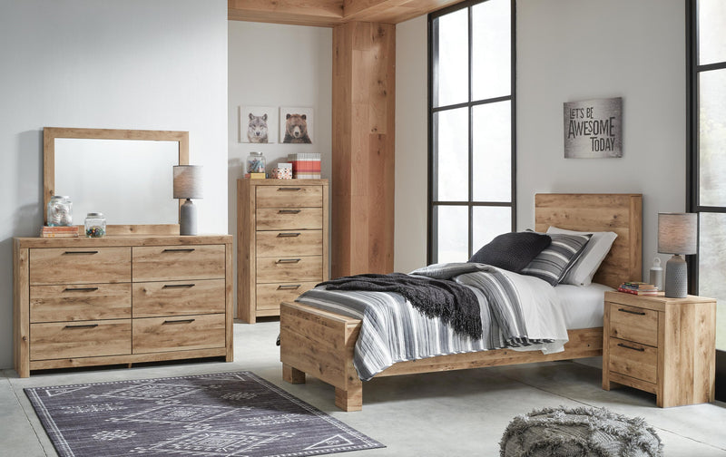 Hyanna Twin Panel Bed, Dresser, Mirror, Chest and Nightstand