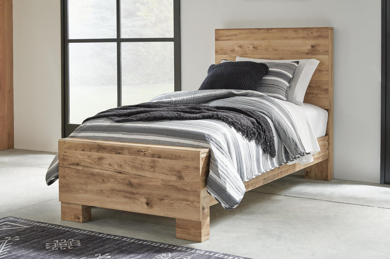 Hyanna Twin Panel Bed, Dresser, Mirror and Nightstand