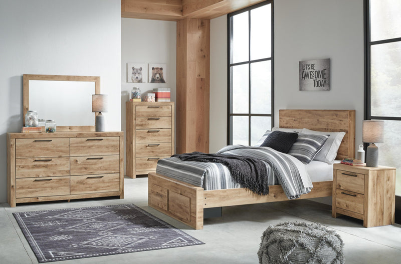 Hyanna Full Panel Storage Bed, Dresser, Mirror, Chest and Nightstand