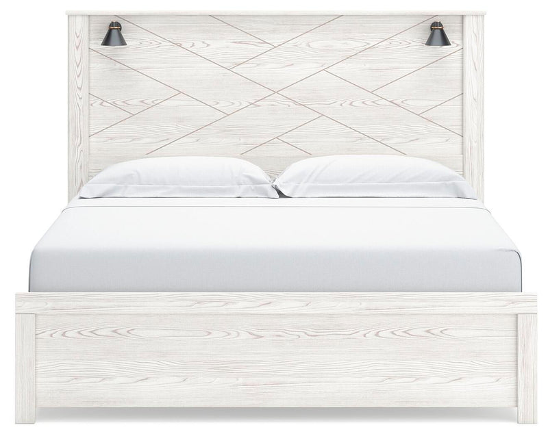 Gerridan King Panel Bed with Mirrored Dresser