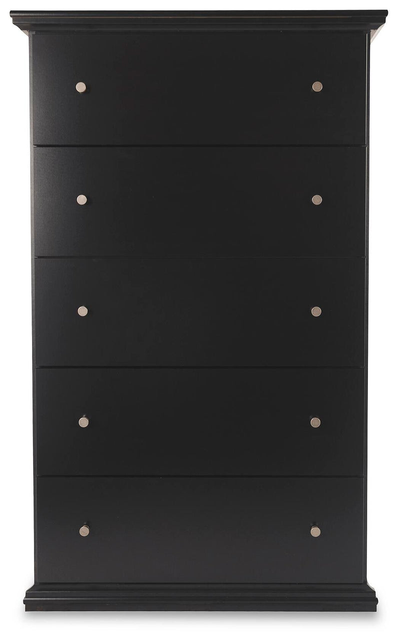 Maribel Queen Panel Bed, Dresser, Mirror, Chest and Nightstand