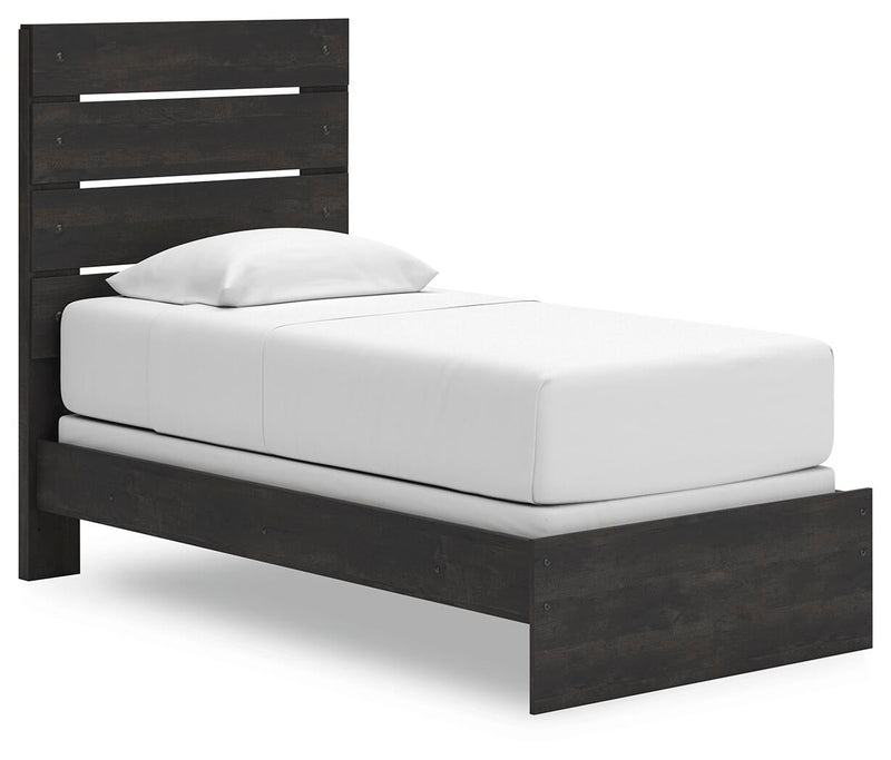Delmorta Twin Panel Bed, Dresser, Mirror and Nightstand