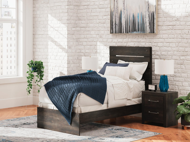Delmorta Twin Panel Bed, Dresser, Mirror and Nightstand