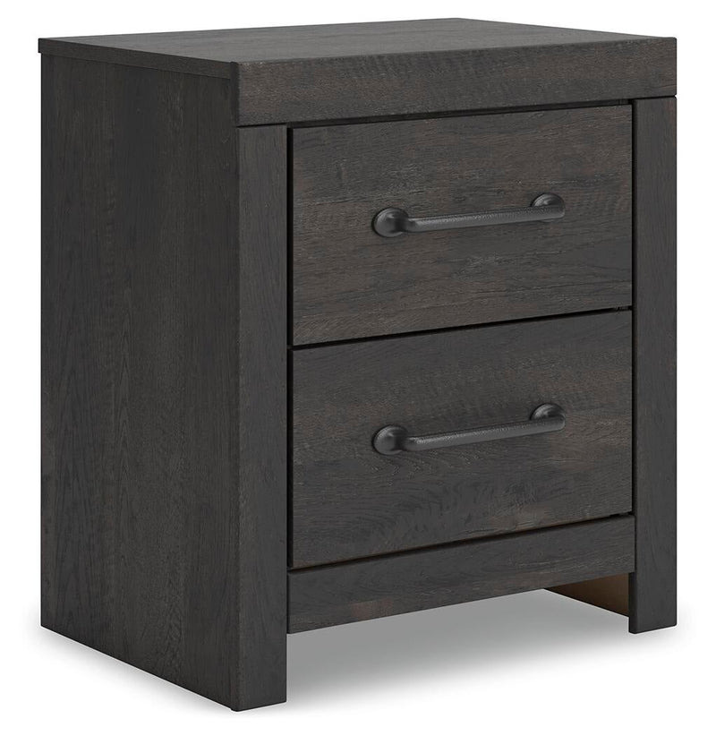 Delmorta Full Panel Bed with Storage, Dresser, Mirror and Nightstand