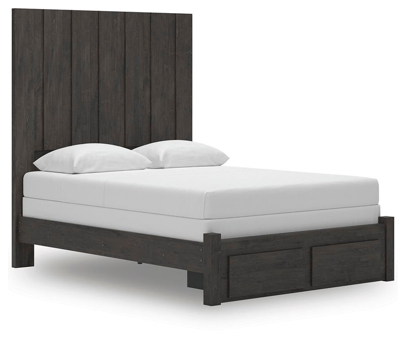 Parlayon Queen Panel Storage Bed, Dresser, Mirror, Chest and Nightstand