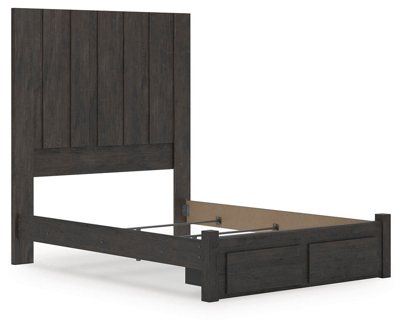 Parlayon Queen Panel Storage Bed, Dresser, Mirror, Chest and Nightstand