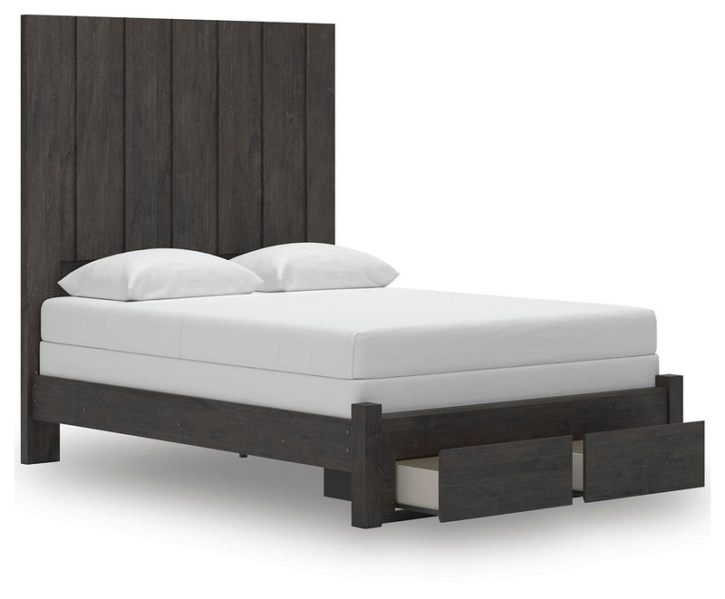 Parlayon Queen Panel Storage Bed, Dresser and Mirror