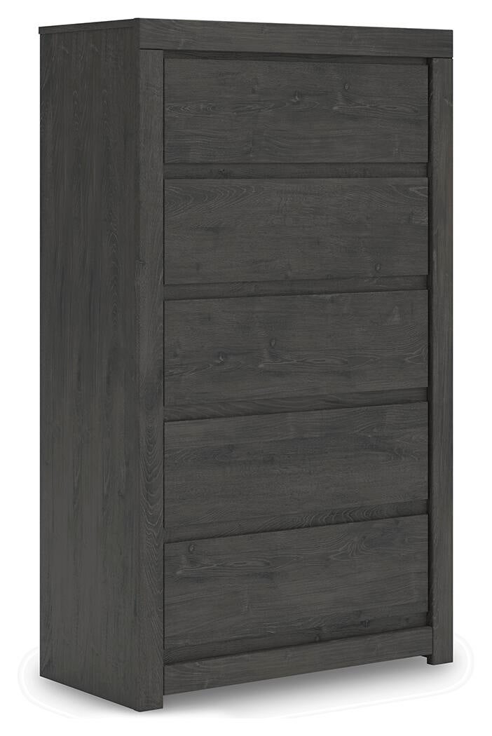 Parlayon Queen Panel Bed, Dresser, Mirror, Chest and Nightstand