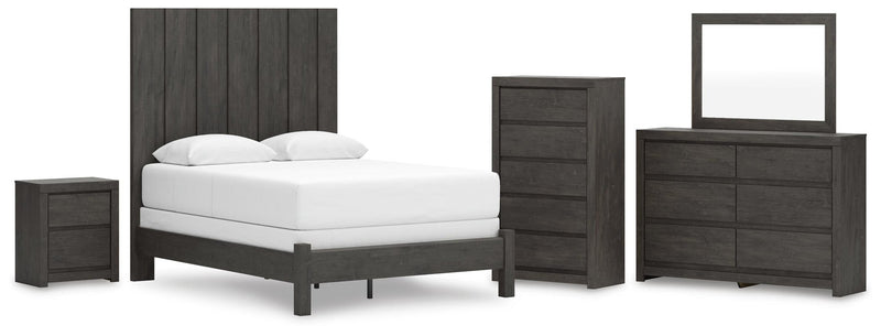 Parlayon Queen Panel Bed, Dresser, Mirror, Chest and Nightstand