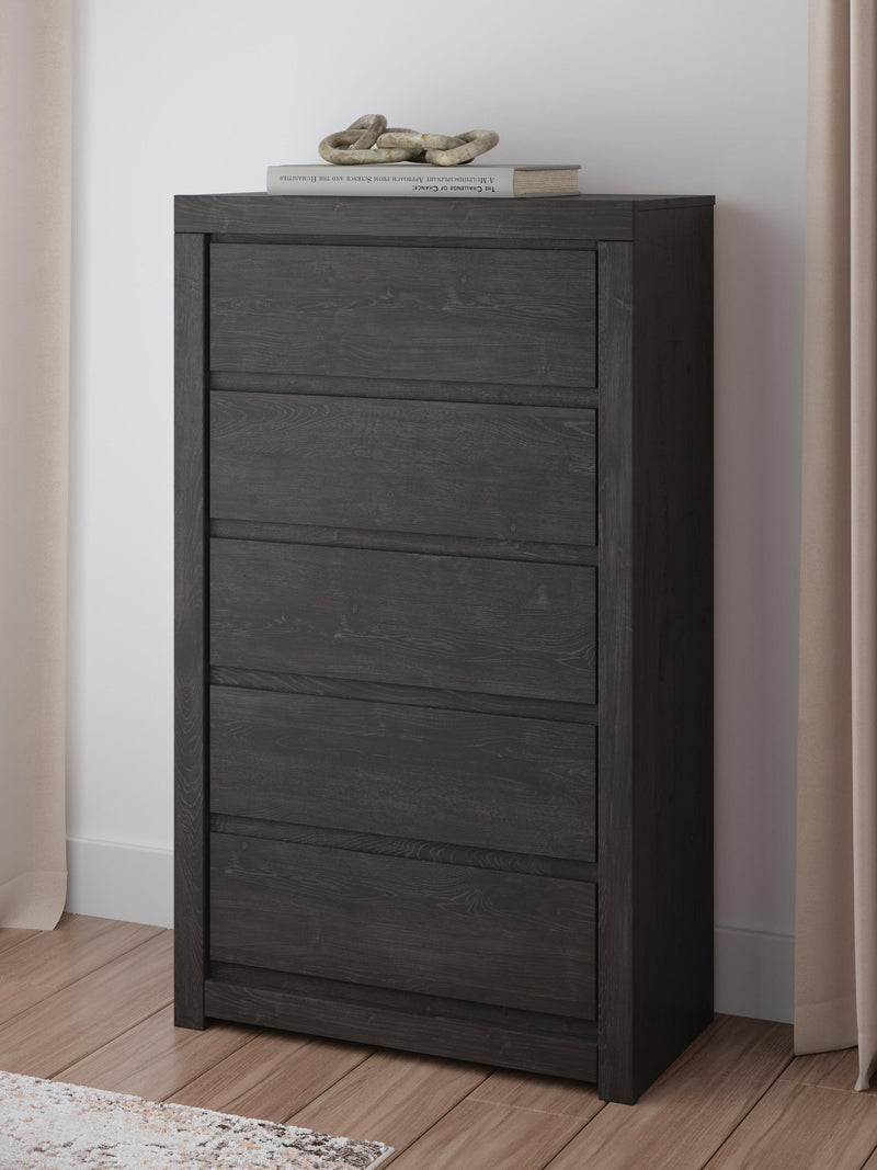 Parlayon Queen Panel Bed, Dresser, Mirror, Chest and Nightstand