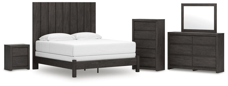 Parlayon King Panel Bed, Dresser, Mirror, Chest and Nightstand