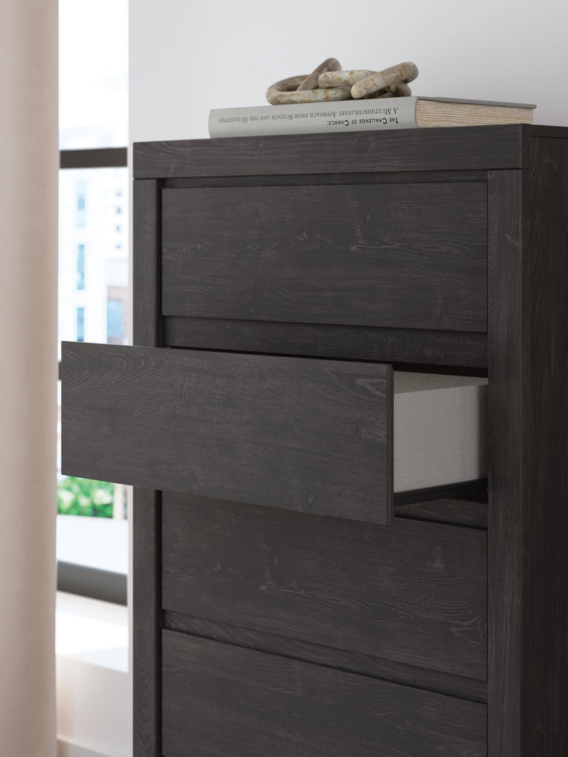 Parlayon King Panel Bed, Dresser, Mirror, Chest and Nightstand