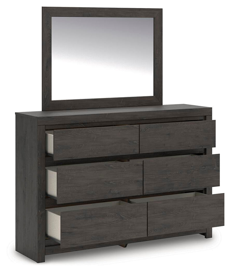 Parlayon Queen Panel Storage Bed, Dresser, Mirror and Nightstand
