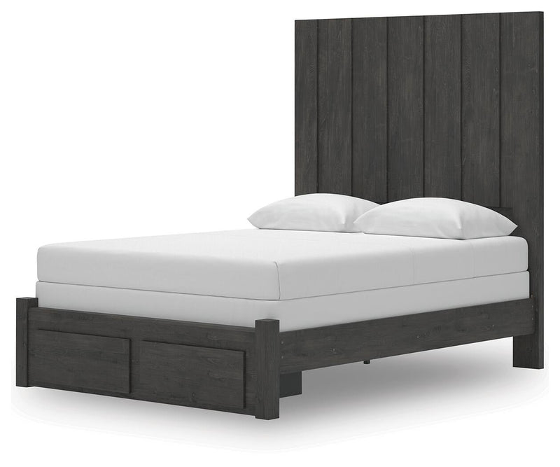 Parlayon Queen Panel Storage Bed, Dresser, Mirror and Nightstand