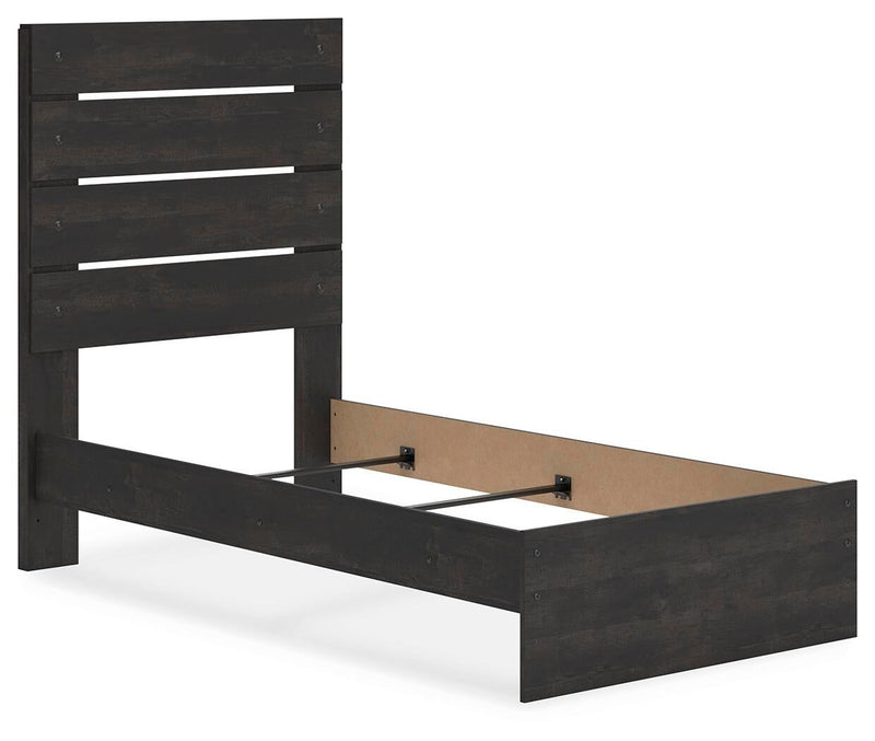 Delmorta Twin Panel Bed, Dresser, Mirror, Chest and Nightstand