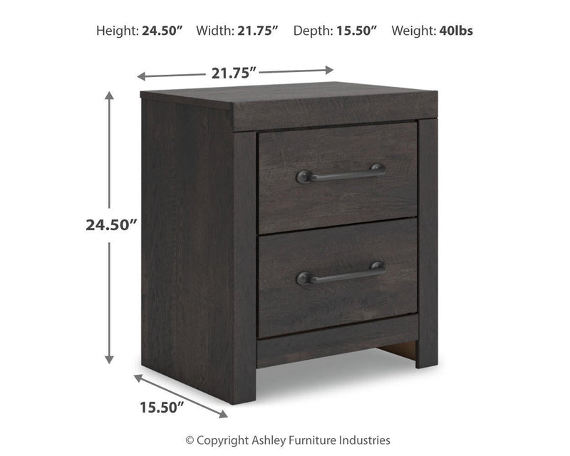 Delmorta Full Panel Bed, Dresser, Mirror and Nightstand