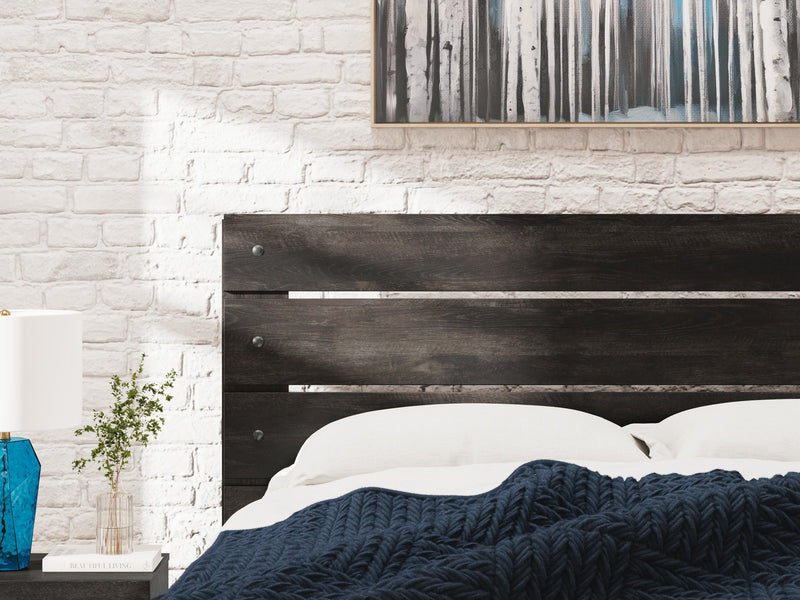 Delmorta Queen Panel Bed, Dresser, Mirror, Chest and Nightstand